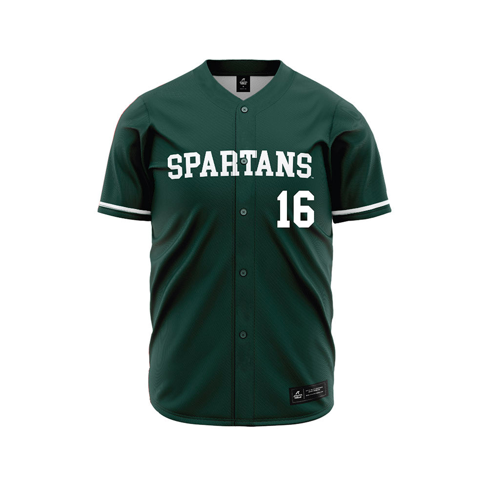 Michigan State - NCAA Baseball : Brady Chambers - Green Jersey-0
