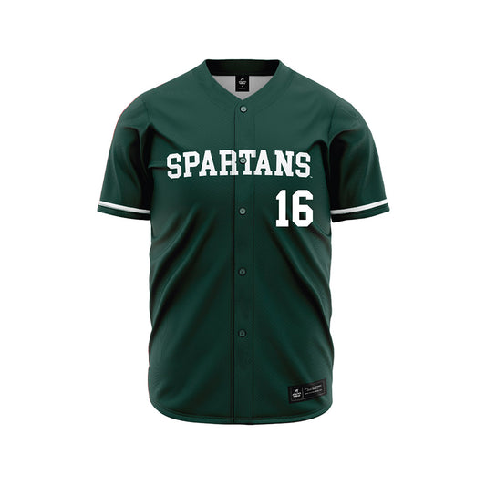Michigan State - NCAA Baseball : Brady Chambers - Green Jersey-0