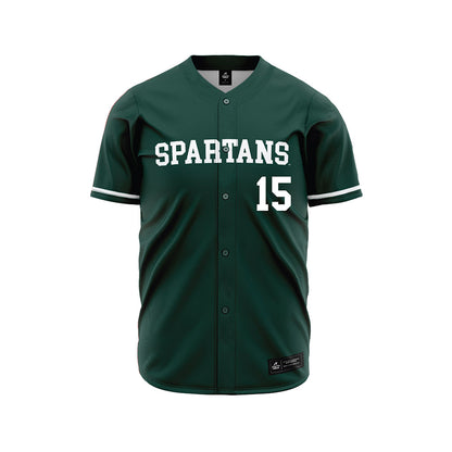 Michigan State - NCAA Baseball : Gannon Grundman - Green Jersey-0