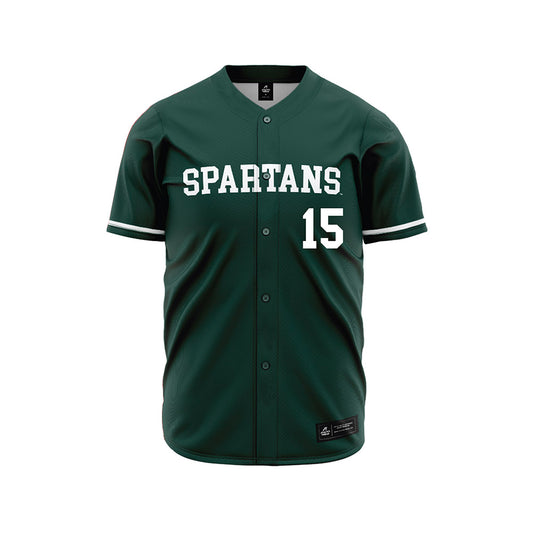 Michigan State - NCAA Baseball : Gannon Grundman - Green Jersey-0