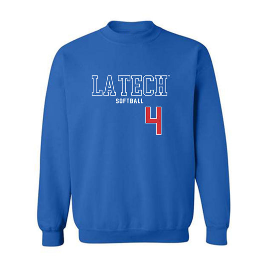 LA Tech - NCAA Softball : Maddy Stringer - Sports Shersey Crewneck Sweatshirt-0