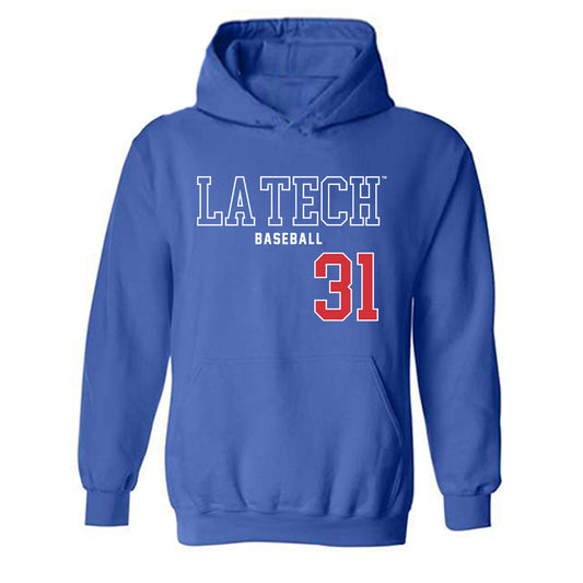 LA Tech - NCAA Baseball : Joey Wittig - Sports Shersey Hooded Sweatshirt-0