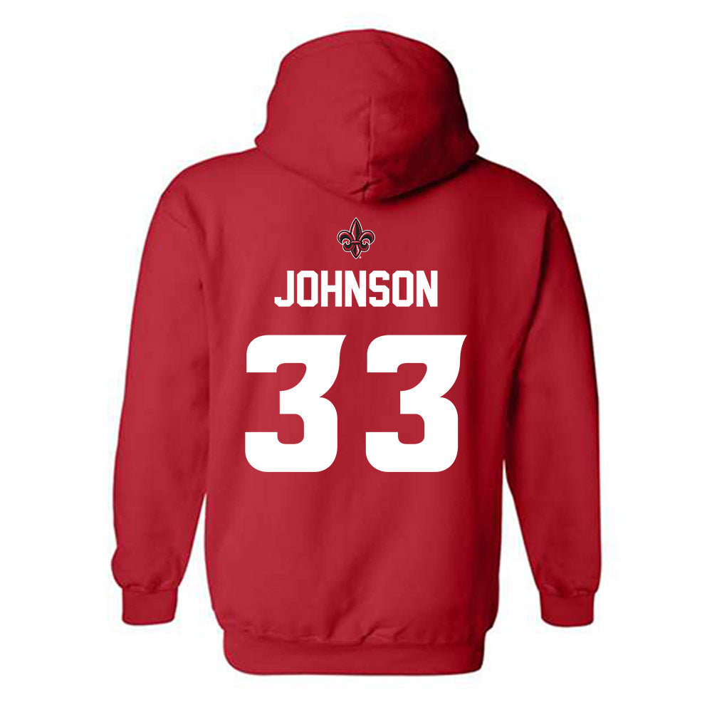 Louisiana - NCAA Softball : Natalie Johnson - Generic Shersey Hooded Sweatshirt-1