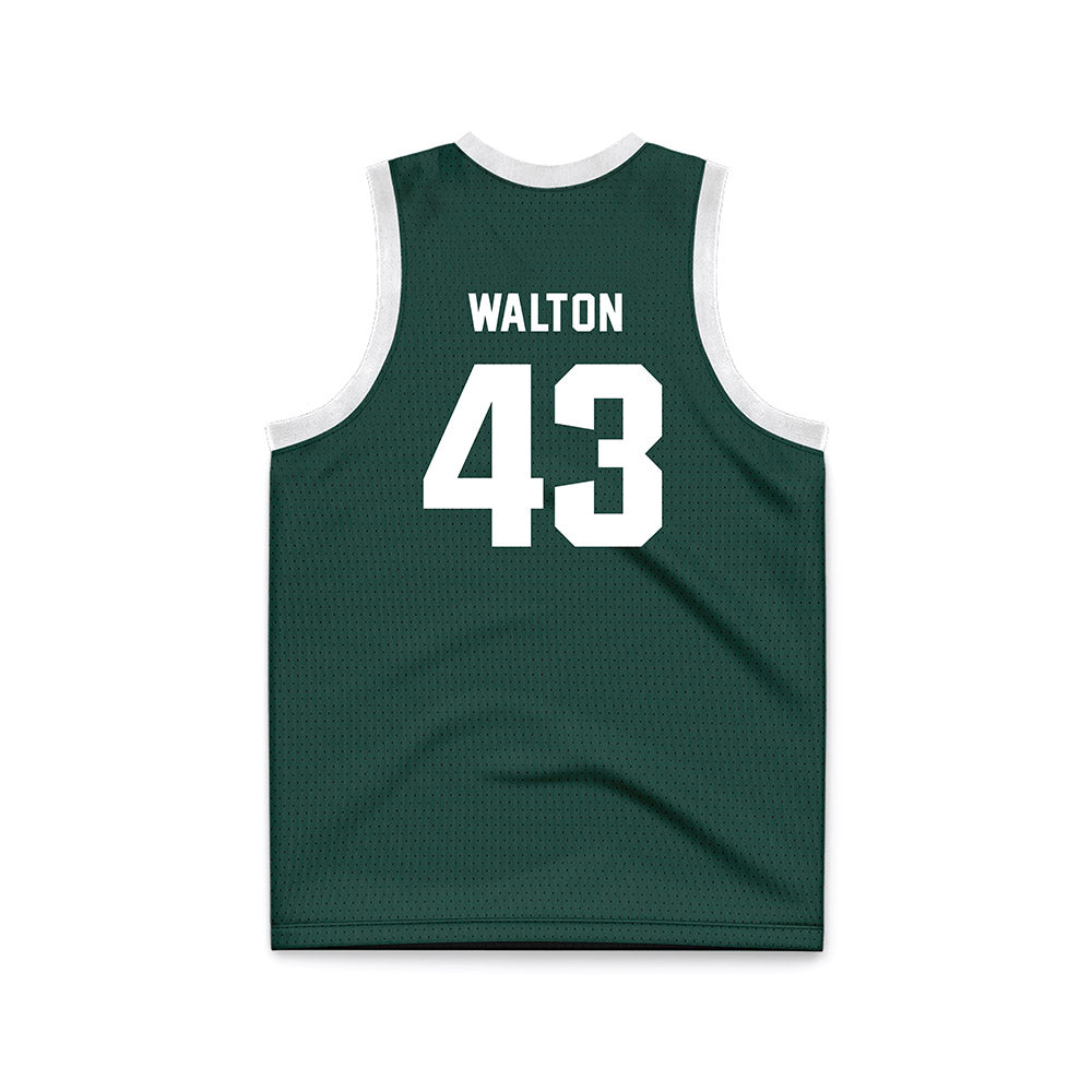 Michigan State - NCAA Men's Basketball : Colin Walton - Green Basketball Jersey-1