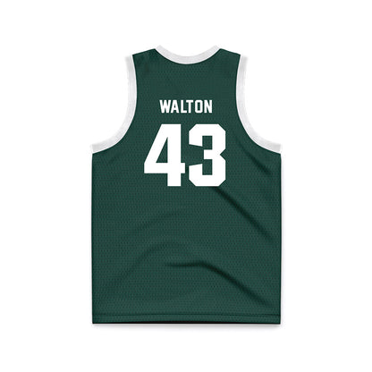 Michigan State - NCAA Men's Basketball : Colin Walton - Green Basketball Jersey-1