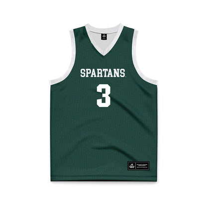 Michigan State - NCAA Men's Basketball : Cam Ward - Green Basketball Jersey-0