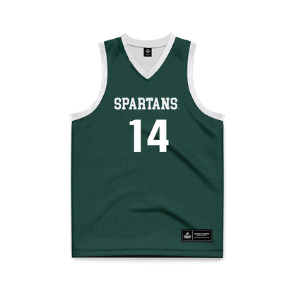 Michigan State - NCAA Women's Basketball : Grace VanSlooten - Green Basketball Jersey