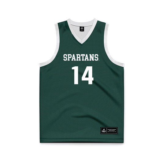 Michigan State - NCAA Women's Basketball : Grace VanSlooten - Green Basketball Jersey