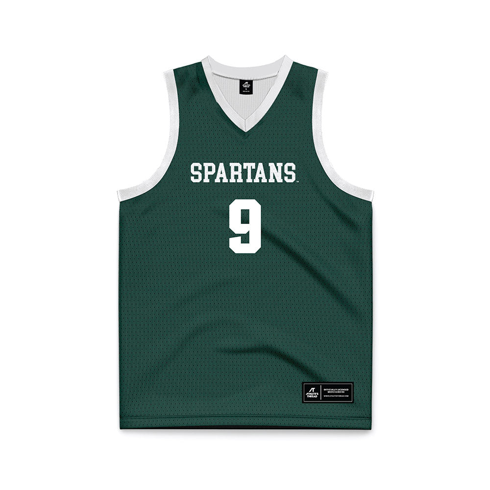 Michigan State - NCAA Men's Basketball : Lorenzo Fort - Green Basketball Jersey-0