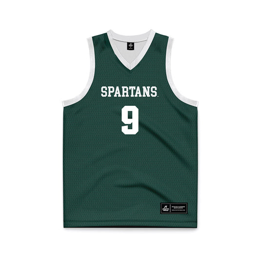 Michigan State - NCAA Men's Basketball : Lorenzo Fort - Green Basketball Jersey-0