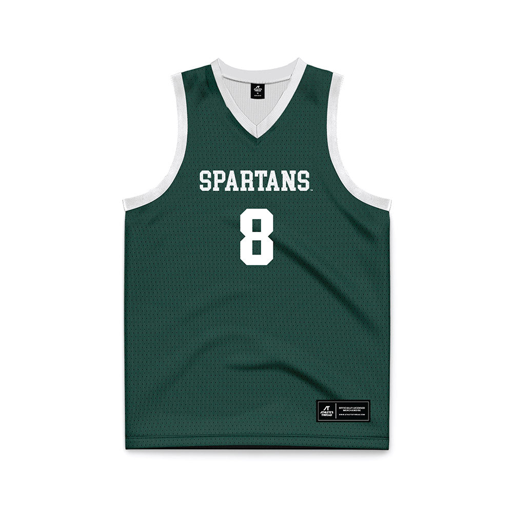 Michigan State - NCAA Men's Basketball : Kaleb Glenn - Green Basketball Jersey-0