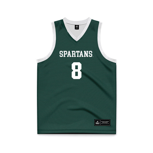 Michigan State - NCAA Men's Basketball : Kaleb Glenn - Green Basketball Jersey-0