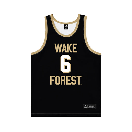 Wake Forest - NCAA Men's Basketball : Lukas Bojovic - Black Basketball Jersey-0