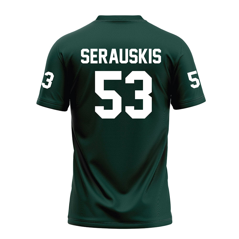 Michigan State - NCAA Football : Trey Serauskis - Green Football Jersey-1