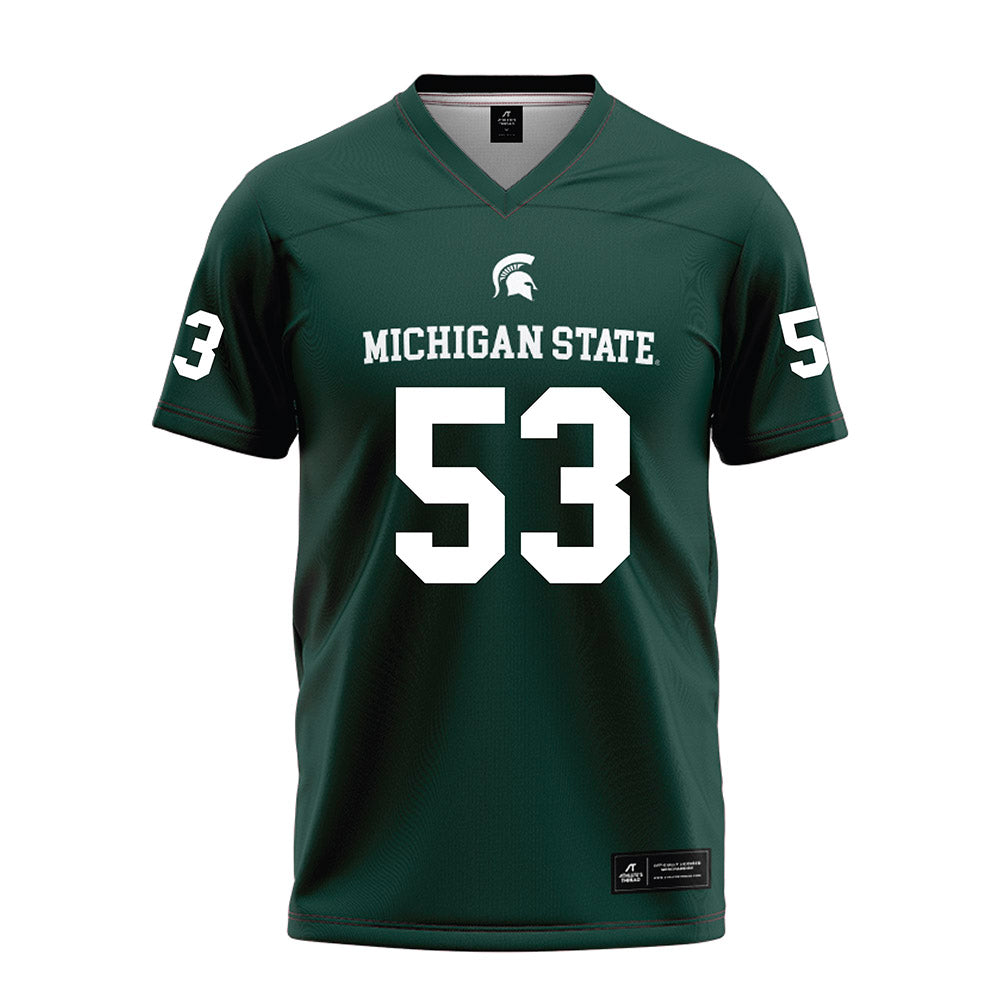 Michigan State - NCAA Football : Trey Serauskis - Green Football Jersey-0