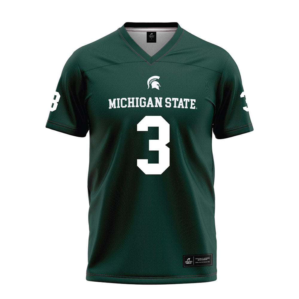 Michigan State - NCAA Football : Tre Bell - Green Football Jersey-0