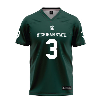 Michigan State - NCAA Football : Tre Bell - Green Football Jersey-0