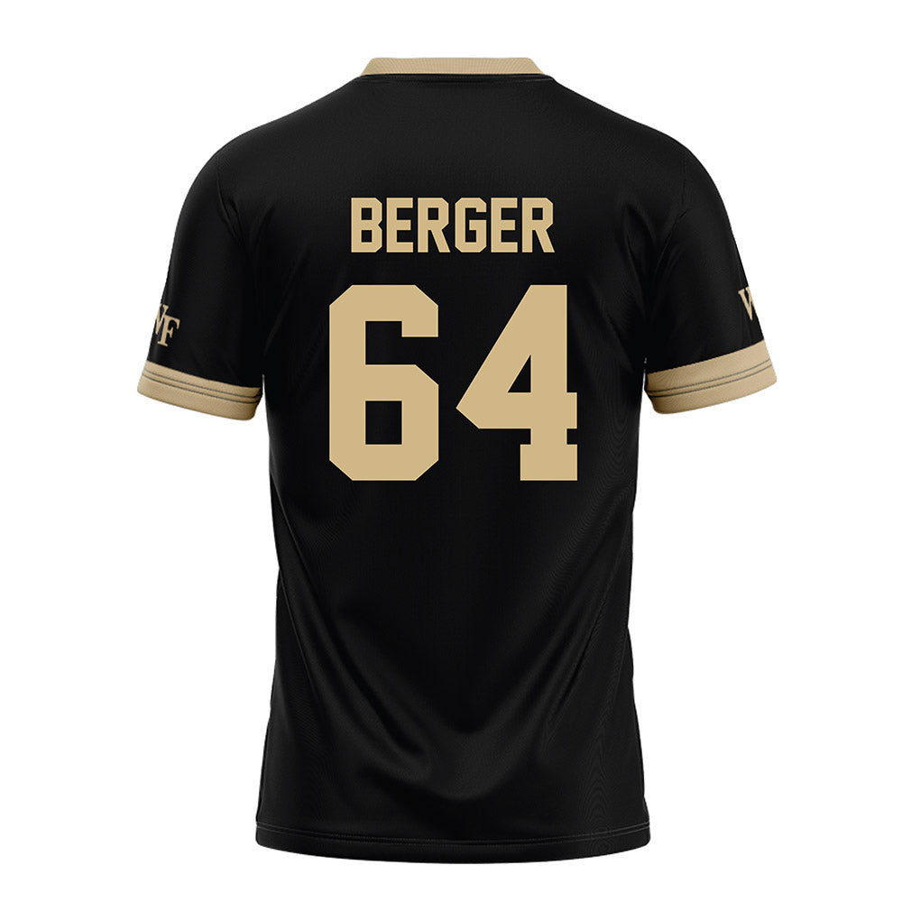 Wake Forest - NCAA Football : Ryan Berger - Black Football Jersey-1