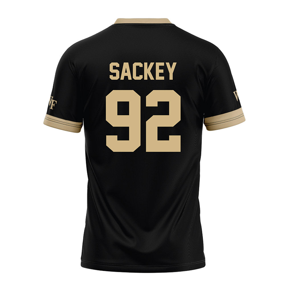 Wake Forest - NCAA Football : Sefa Sackey - Black Football Jersey-1