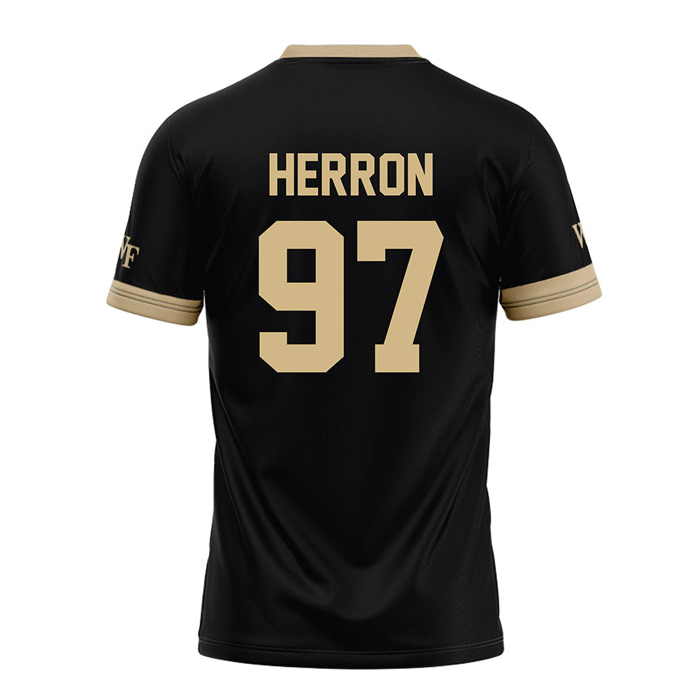 Wake Forest - NCAA Football : Matthew Herron - Black Football Jersey-1