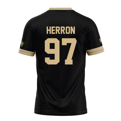 Wake Forest - NCAA Football : Matthew Herron - Black Football Jersey-1