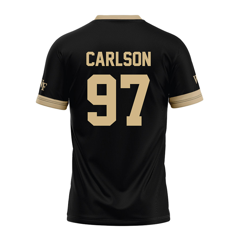 Wake Forest - NCAA Football : Caleb Carlson - Black Football Jersey-1