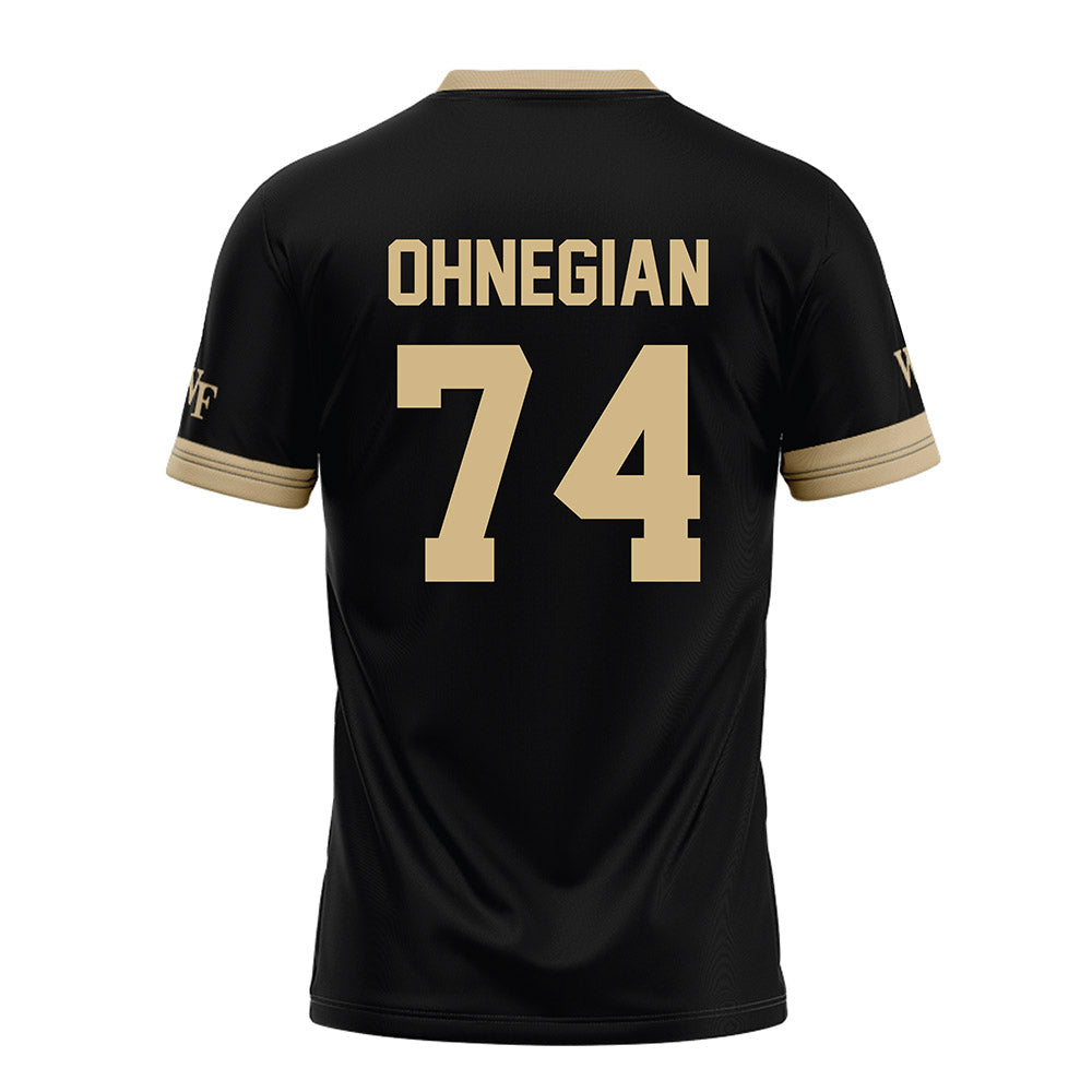 Wake Forest - NCAA Football : John Ohnegian - Black Football Jersey-1