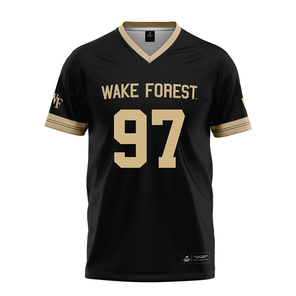 Wake Forest - NCAA Football : Caleb Carlson - Black Football Jersey-0