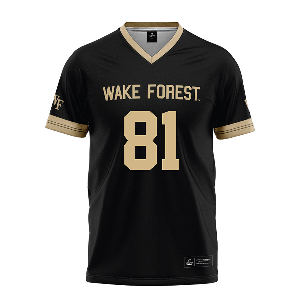 Wake Forest - NCAA Football : Landon Morris - Black Football Jersey-0