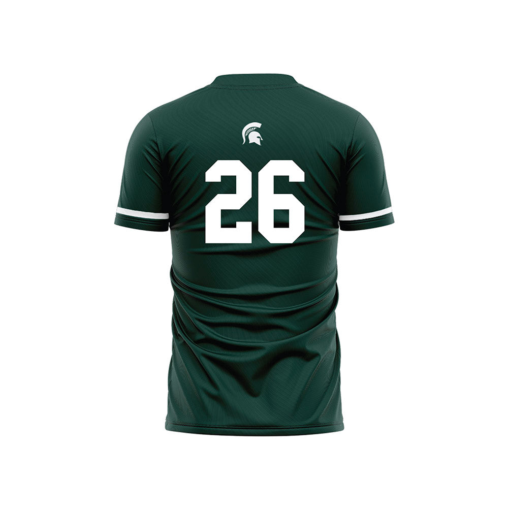 Michigan State - NCAA Women's Soccer : Mimi Hallier - Green Soccer Jersey-1