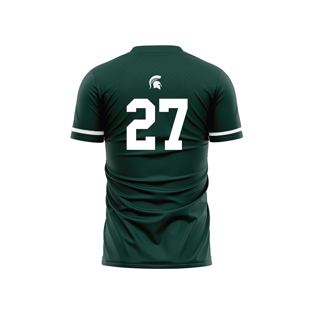 Michigan State - NCAA Men's Soccer : Drew Rensing - Green Soccer Jersey-1