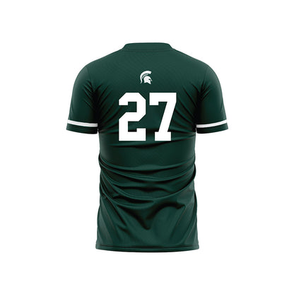 Michigan State - NCAA Men's Soccer : Drew Rensing - Green Soccer Jersey-1