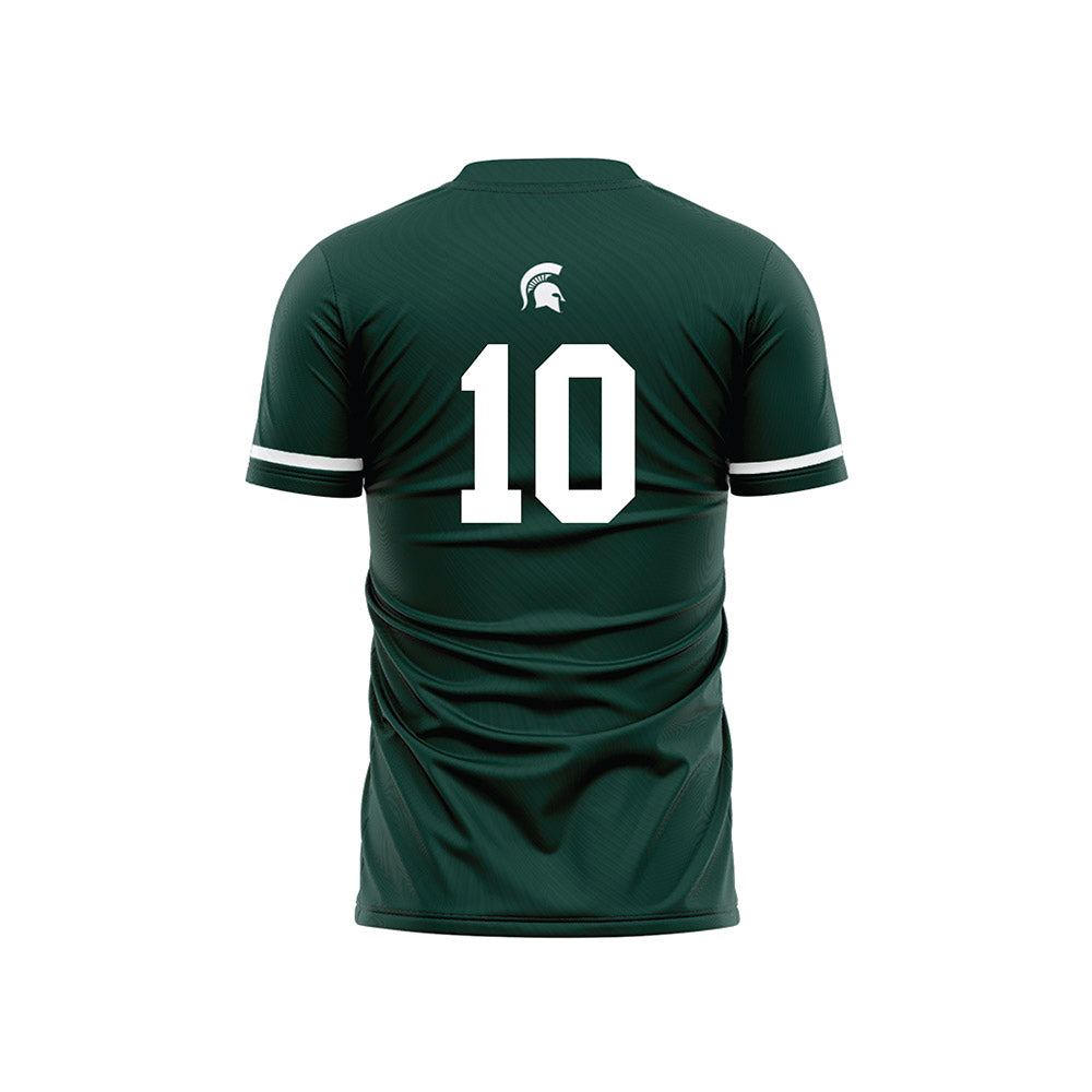 Michigan State - NCAA Men's Soccer : Richie Ludwig - Green Soccer Jersey-1