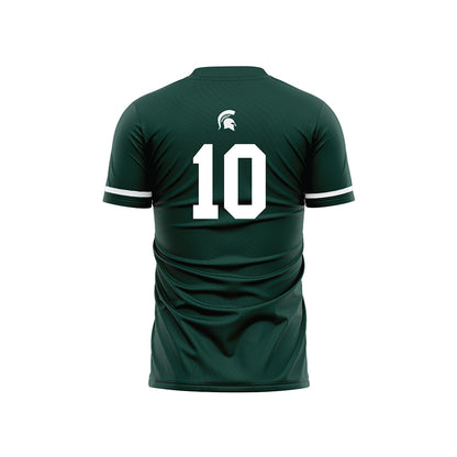 Michigan State - NCAA Men's Soccer : Richie Ludwig - Green Soccer Jersey-1