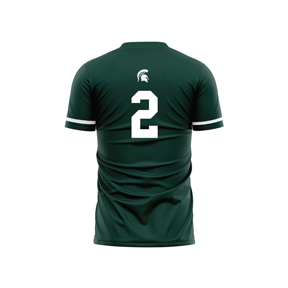 Michigan State - NCAA Men's Soccer : William Eby - Green Soccer Jersey-1