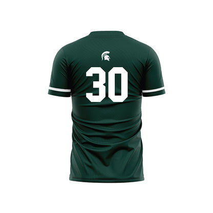 Michigan State - NCAA Men's Soccer : Ezra Horlings - Green Soccer Jersey-1