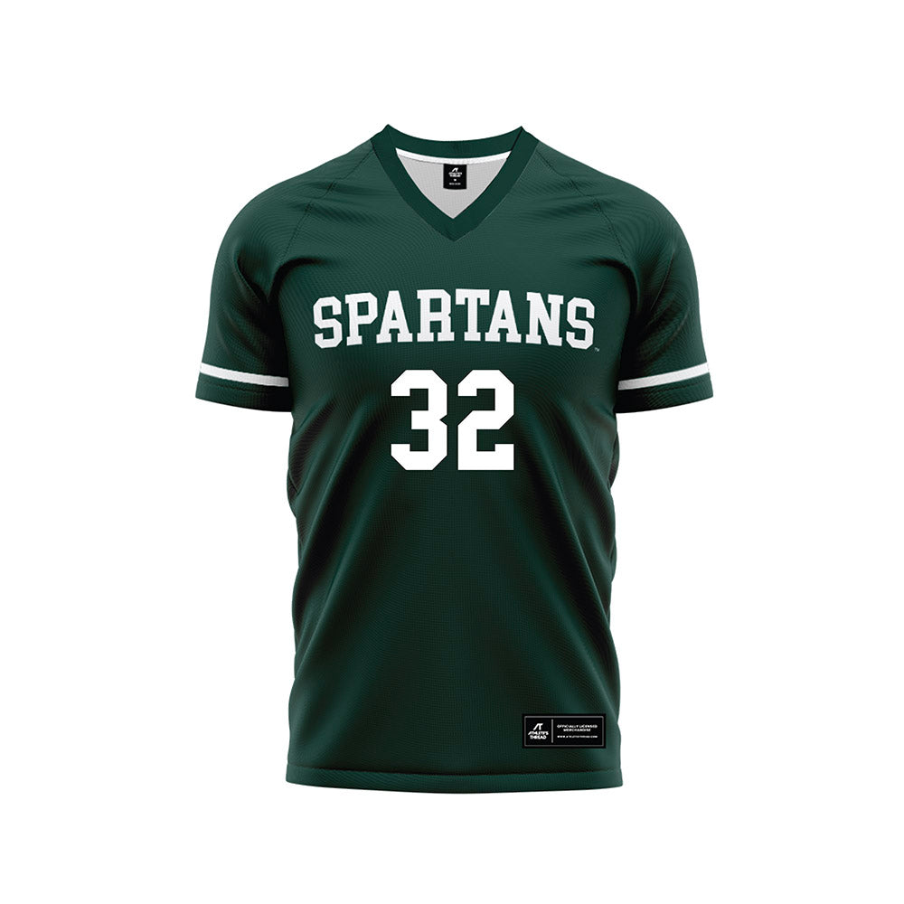 Michigan State - NCAA Men's Soccer : David Anderson - Green Soccer Jersey-0