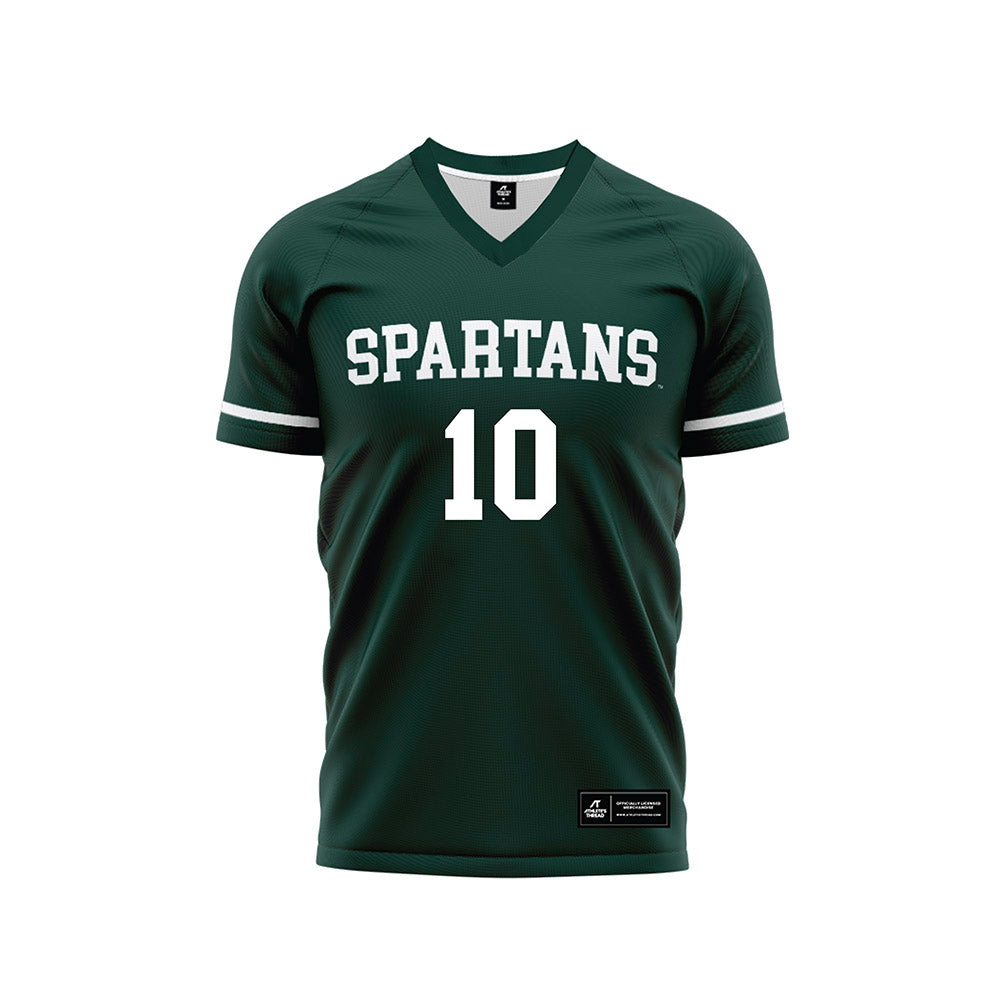 Michigan State - NCAA Men's Soccer : Richie Ludwig - Green Soccer Jersey-0