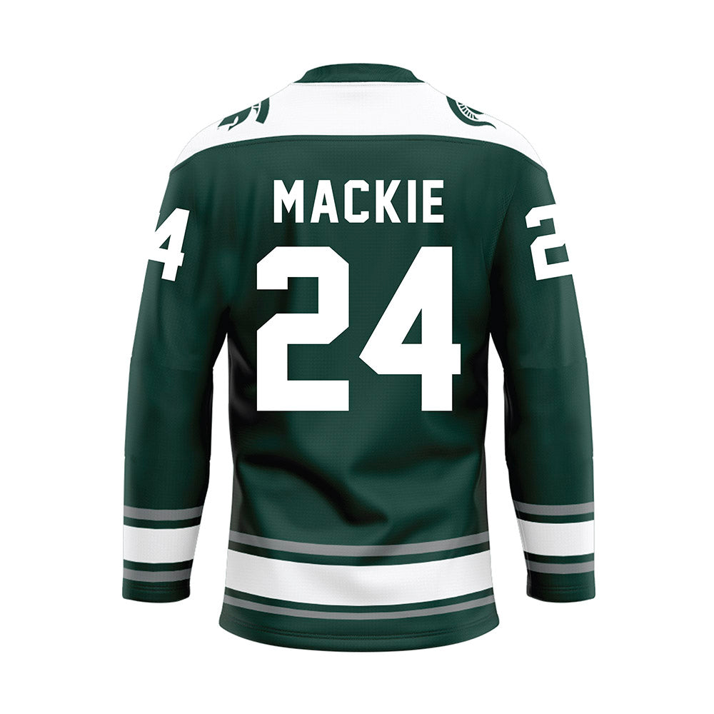 Michigan State - NCAA Men's Ice Hockey : Nathan Mackie - Green Hockey Jersey