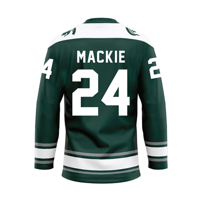 Michigan State - NCAA Men's Ice Hockey : Nathan Mackie - Green Hockey Jersey