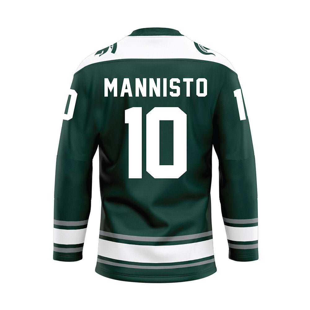 Michigan State - NCAA Men's Ice Hockey : Tommi Mannisto - Green Hockey Jersey
