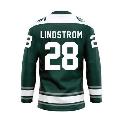 Michigan State - NCAA Men's Ice Hockey : Cayden Lindstrom - Green Hockey Jersey-1