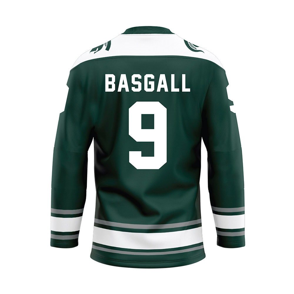 Michigan State - NCAA Men's Ice Hockey : Matthew Basgall - Green Hockey Jersey