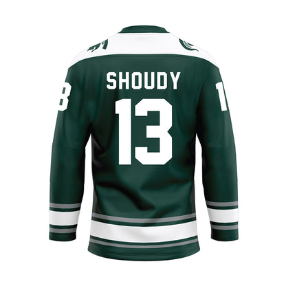 Michigan State - NCAA Men's Ice Hockey : Tiernan Shoudy - Green Hockey Jersey