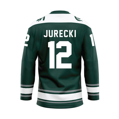 Michigan State - NCAA Men's Ice Hockey : Griffin Jurecki - Green Hockey Jersey