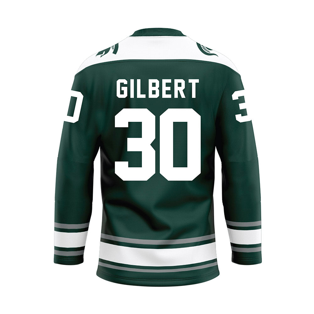 Michigan State - NCAA Men's Ice Hockey : Dolan Gilbert - Green Hockey Jersey-1