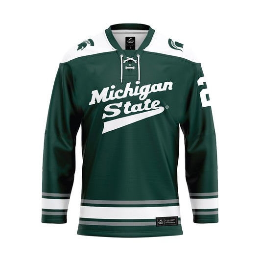 Michigan State - NCAA Men's Ice Hockey : Cole Ward - Green Hockey Jersey-0