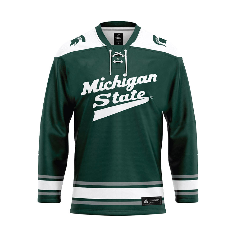Michigan State - NCAA Men's Ice Hockey : Trey Augustine - Green Hockey Jersey