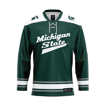 Michigan State - NCAA Men's Ice Hockey : Trey Augustine - Green Hockey Jersey