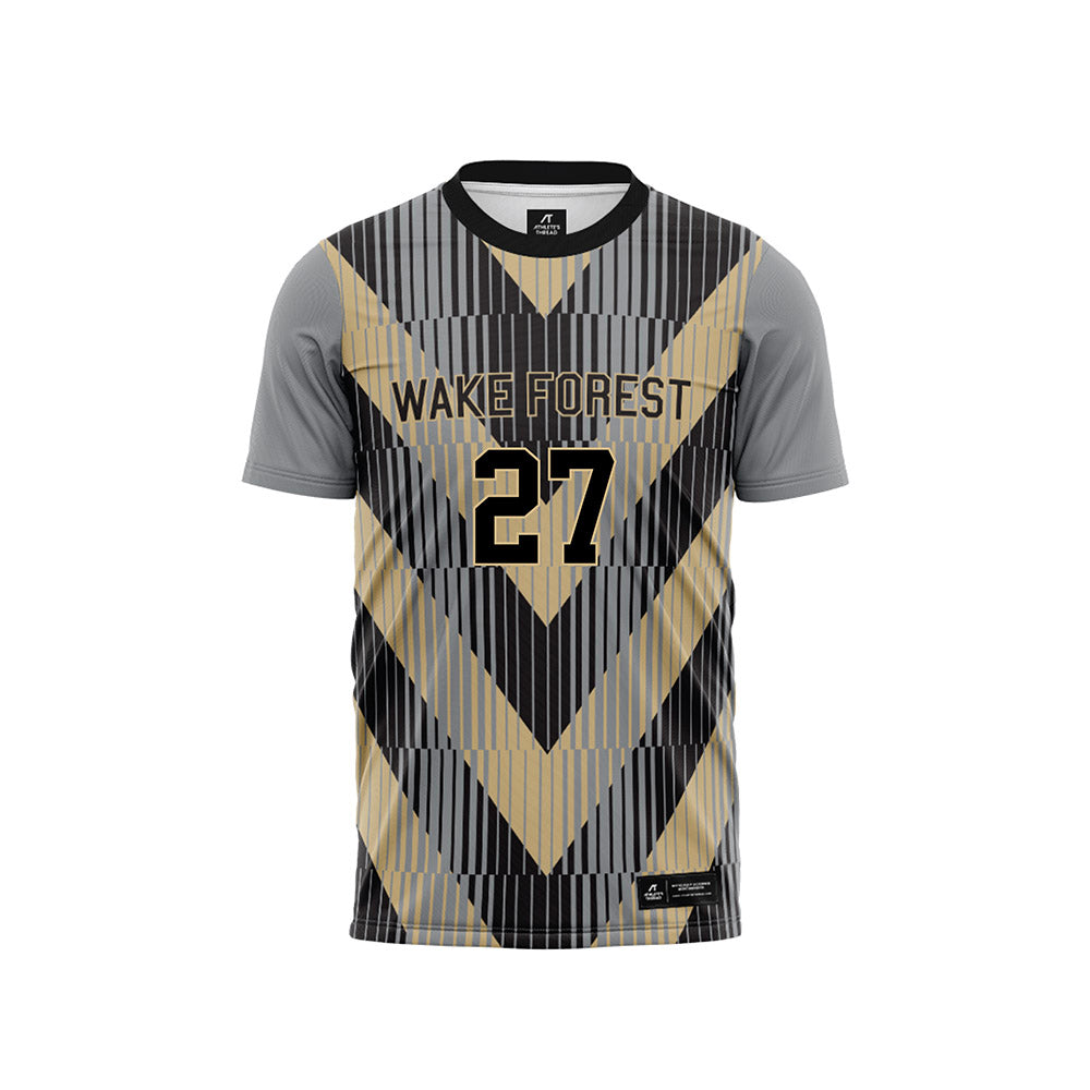 Wake Forest - NCAA Men's Soccer : Copeland Berkley - Pattern Black Soccer Jersey-0